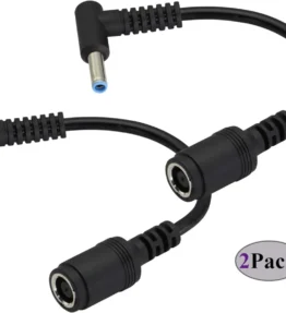 Tip Laptop Power Cable DC 7.4mm x 5.0mm Female to 4.5mm x3.0mm Male Compatible With hp (2 PCS)