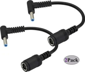 Tip Laptop Power Cable DC 7.4mm x 5.0mm Female to 4.5mm x3.0mm Male Compatible With hp (2 PCS)