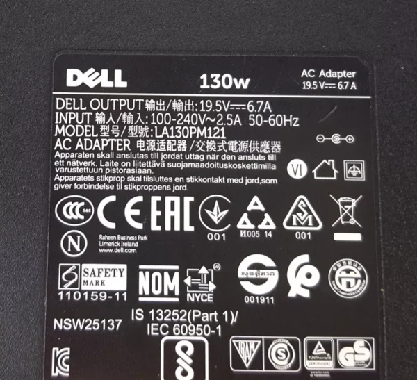 ⁦Laptop Charger Original DELL 130W   – شاحن ديل أصلي 130 وات⁩ - الصورة ⁦2⁩