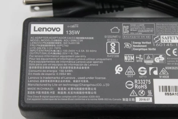 ⁦Laptop Charger Original Lenovo 135W   – شاحن لينوفو أصلي 135 وات⁩ - الصورة ⁦3⁩