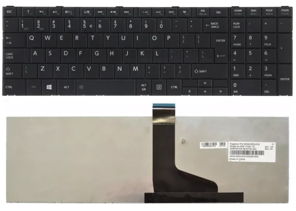 ⁦Laptop keyboard Compatible With TOSHIBA C850 / US Arabic Layout - كيبورد لاب توب توشيبا عربي انجليزي⁩ - الصورة ⁦2⁩