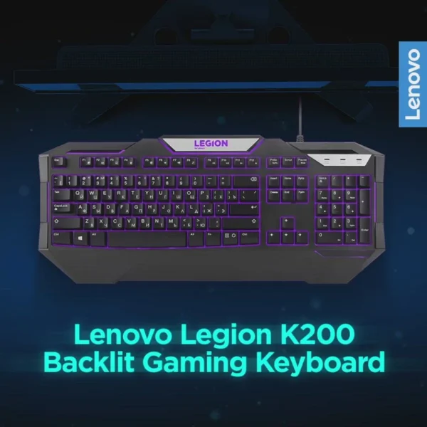 ⁦Lenovo K200 LEGION BACKLIT Gaming Keyboard - Black⁩ - الصورة ⁦2⁩