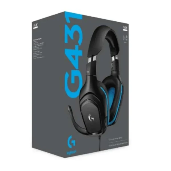 ⁦G431 Surround Sound DTS 7.1 Gaming Headset Compatible With PC & PS4 & Mobile Devices - Black هيدفون لوجيتك G431 اسود⁩ - الصورة ⁦2⁩